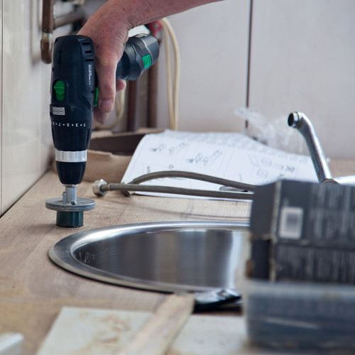 kitchen installation of sink